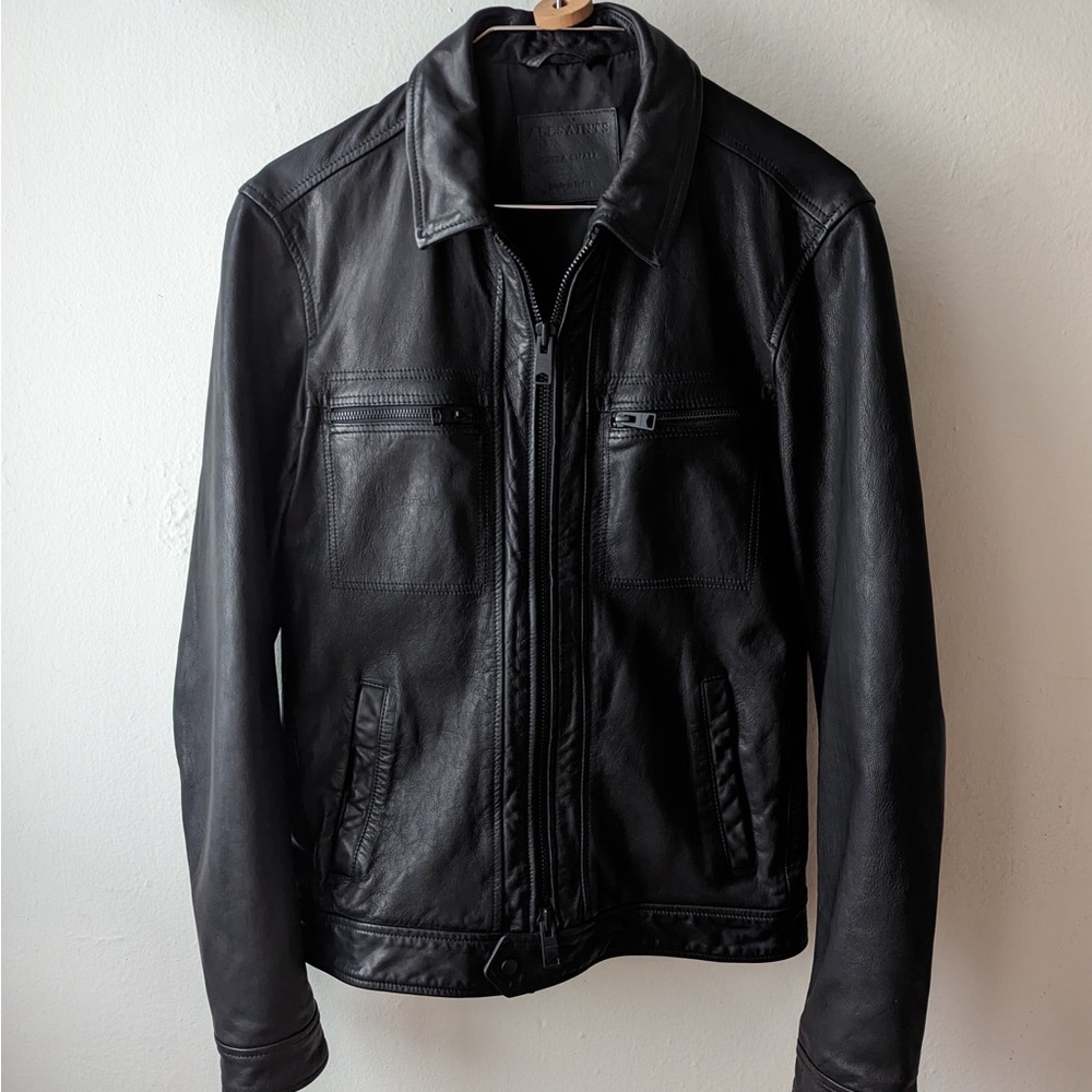 Men’s AllSaints Black Leather Lark Jacket